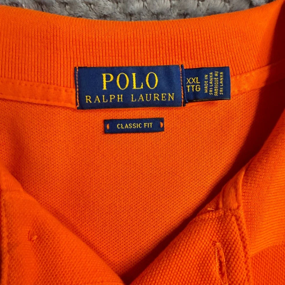 Polo Ralph Lauren Mens XXL Orange Big Pony Crest Classic Fit Polo Shirt - Picture 5 of 8